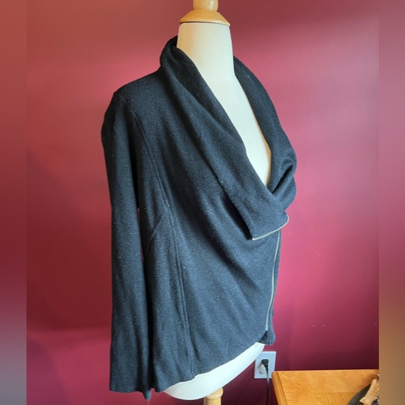 ABS Allen Schwartz shawl zip black cardigan XS - Picture 3 of 6